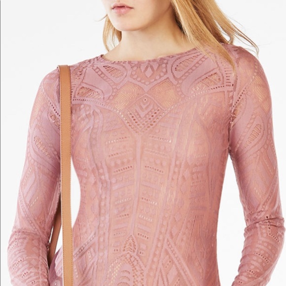 BCBG MAXAZRIA Semi-sheer Lace Top - Picture 3 of 6